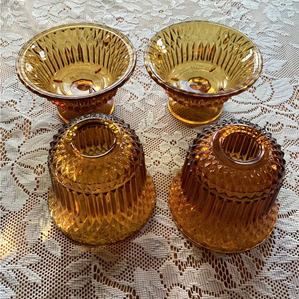 2 Indiana Amber Faerie Glass Lamps.🧚 - Picture 2 of 5